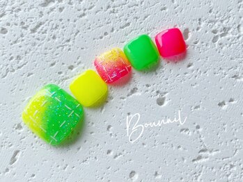 ネイルアンドアイラッシュ ボネール 銀座店(lash Bounail)/カラフル★夏フットネイル