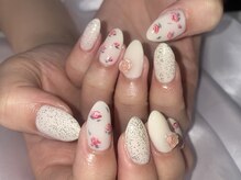 ウォル トウキョウ 渋谷(WOL TOKYO)/絵画風薔薇ネイル♪