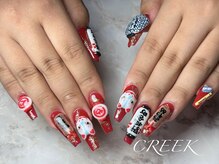 クリーク(CREEK)/お祭り赤ロングスカルプ