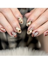マイオティック ネイル(miotic nail)/ブラウンマグガーリーデザイン