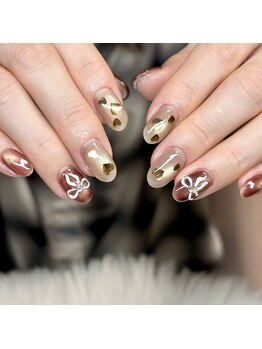 マイオティック ネイル(miotic nail)/ブラウンマグガーリーデザイン