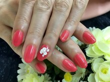 プルミエ ネイル(Premier Nail)/エンボフラワー★レッドピンク
