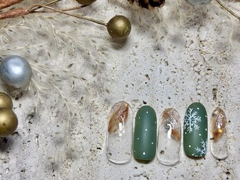 テテネイル(tete.nail)/手描き結晶×グリーンティー