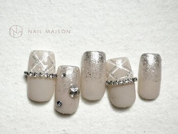 ネイルメゾン 梅田(NAIL MAISON)/チェックキラキラグラデーション