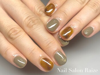 ライズ 本町店(Raize)/べっ甲ネイル/ショートネイル