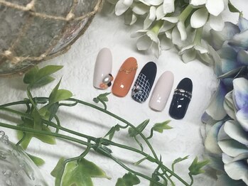 ネイルサロン&スクール ジーナ(GINA)/個性派ネイビーチェックネイル