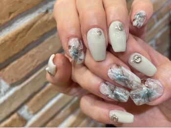 オーク 兵庫(OAK)/奥行き大理石ネイル☆