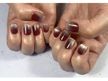 ボルドーとパープルのマグネットグラデーション