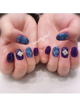 ハーティーネイル hearty nail 溝の口店/パープルネイル