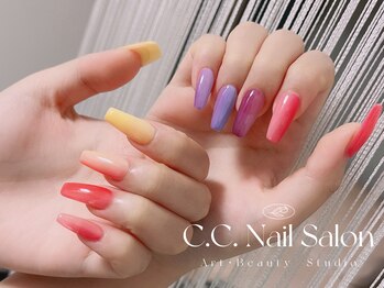 シーシーネイルサロン 池袋(C.C.Nail salon)/虹色ネイル.