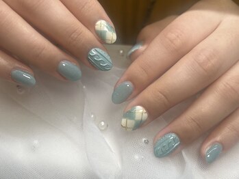 ジョアネイル(JOA Nail)/冬/ニットネイル/アーガイル