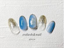 エストラッシュアンドネイル 銀座店(est lash&nail)/縦グラデーション　シェルネイル