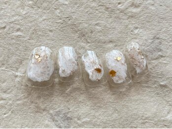 アイネイルズ 梅田店(I nails)/ホワイト塗りかけゴールド¥7700