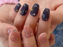 ナンバーネイル 立川(N゜Nail)/ピンク×ネイビー