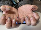 ジェルネイル【ミラーフレンチ】