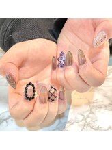 ネイルサロン マリブ(Maribu)/スカルプ　パープルネイル