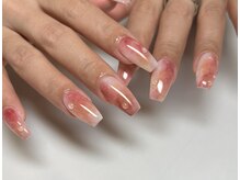 ホログラム ロッポンギ(HOLOGRAM ROPPONGI)/ニュアンス桃ネイル