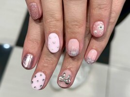 リボン花フラワーミラーパステル