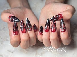 赤黒グラデーションスカルプ