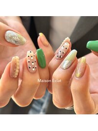 差し色春ネイル