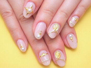 ネイルサロン ドレリッチ 大宮店(drerich)/【6990】ヌーディー×パール