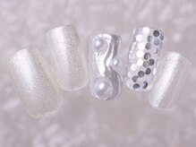 アイネイルズ 町田店(I nails)/キラキラシルバーパール8980円