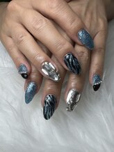 フラワーズネイル(flowers nail)/キラキラ夏ゼブラ