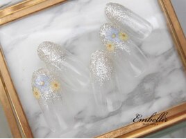 (1295)ラメフラワーネイル