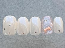 ネイルメゾン 天神店(NAIL MAISON)/ワンホンハートリボン￥6700