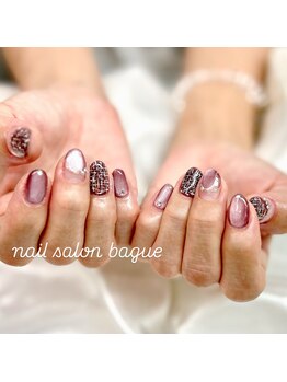 バーグ(bague)/マグネット×ツイードネイル