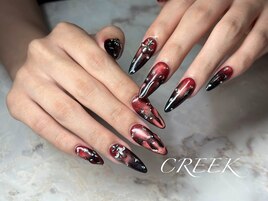 赤黒グラデーションスカルプ