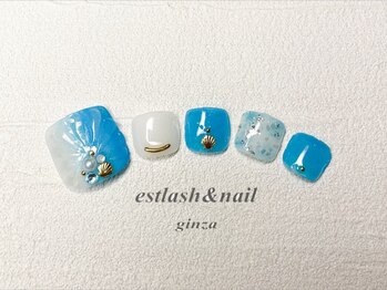 エストラッシュアンドネイル 銀座店(est lash&nail)/マーメイドネイル　フットネイル