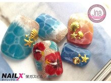 ネイリックス 栄ガスビル(NAILX)/ドロップネイル☆ハイビスカス