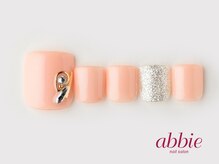 ネイルサロンアビー 北千住店(abbie)/ピンクビジューフット　￥10098