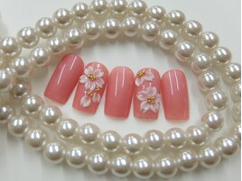 桜春ネイル3Dフラワー花ネイル