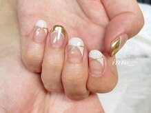 ネイルサロン イントゥ(into_)/フレンチ　ミラー　ゴールド