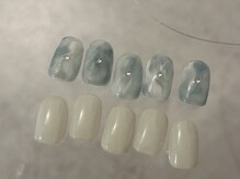 ラクネイル 浦和店(raku nail)/淡色もやもやニュアンスネイル