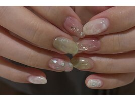 秋ネイル　小花　錦糸町