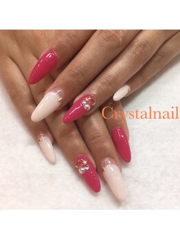 クリスタルネイル ボンベルタ橘店(CRYSTAL NAIL)/ガーリー×フレンチ