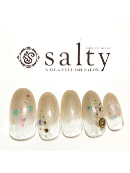 ネイルアンドアイラッシュサロン ソルティ 寺田町(salty)/綺麗めグラデーション