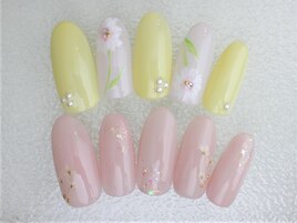 秋冬　フラワーアート　手描き