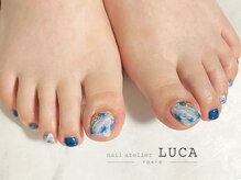 ネイルアトリエルカ(nail atelier LUCA)/C-26 大理石ブルーフットネイル