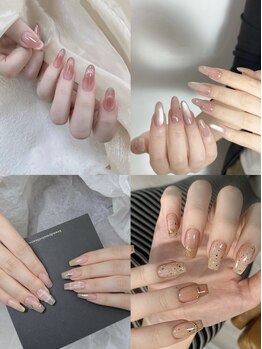 アイネイル(AI Nail)の写真/【新規オフ無料】ワンカラー・ラメグラ¥4500《艶カラー＋韓国パーツ》が大人気★韓国/ワンホンネイルも♪