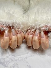 エルネイル(elu nail)/ミラーネイル/ピンク/アート