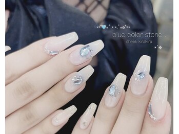 水色ストーンネイル