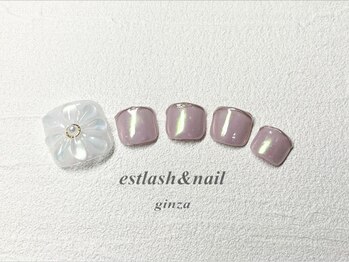 エストラッシュアンドネイル 銀座店(est lash&nail)/ぷっくりお花　フットネイル