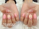 ピンク&リボンネイル