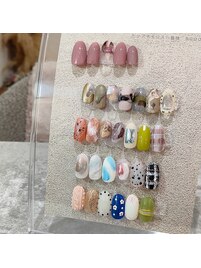 ワンカラー＋アート２本デザイン