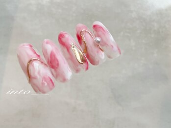 ネイルサロン イントゥ(into_)/ニュアンス マーブル ミラー