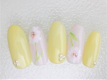 ネイルサロン あかねいろ/春夏　手描きフラワーアート